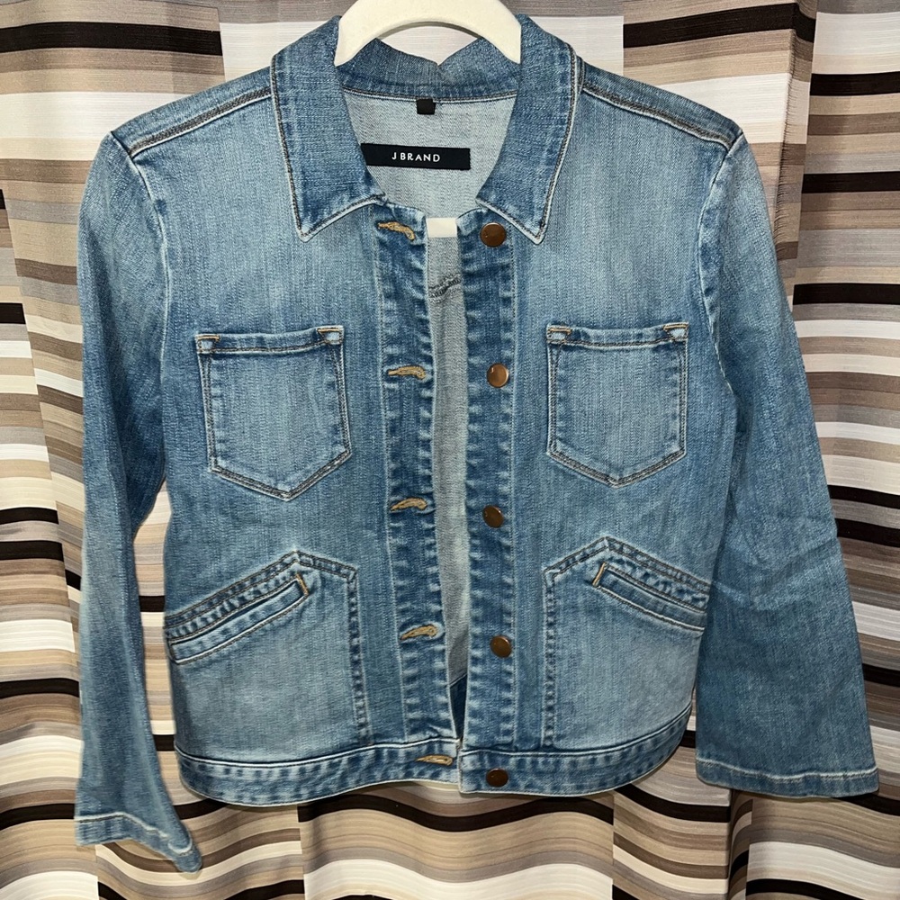 J Brand slightly cropped jean jacket. Size Small